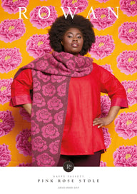 Rowan Pink Rose Stole Scarf Knitting Pattern