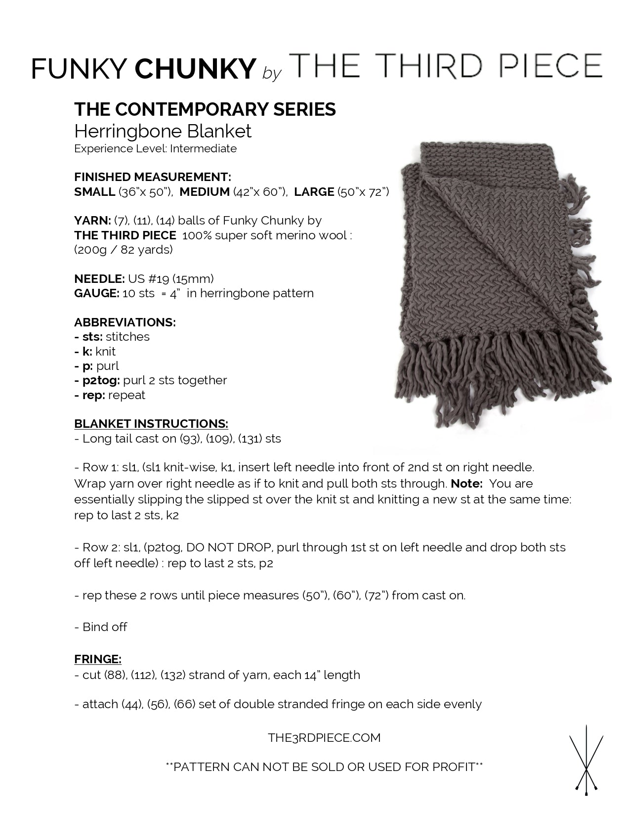Third Piece The Berkshires Blanket Knitting Pattern