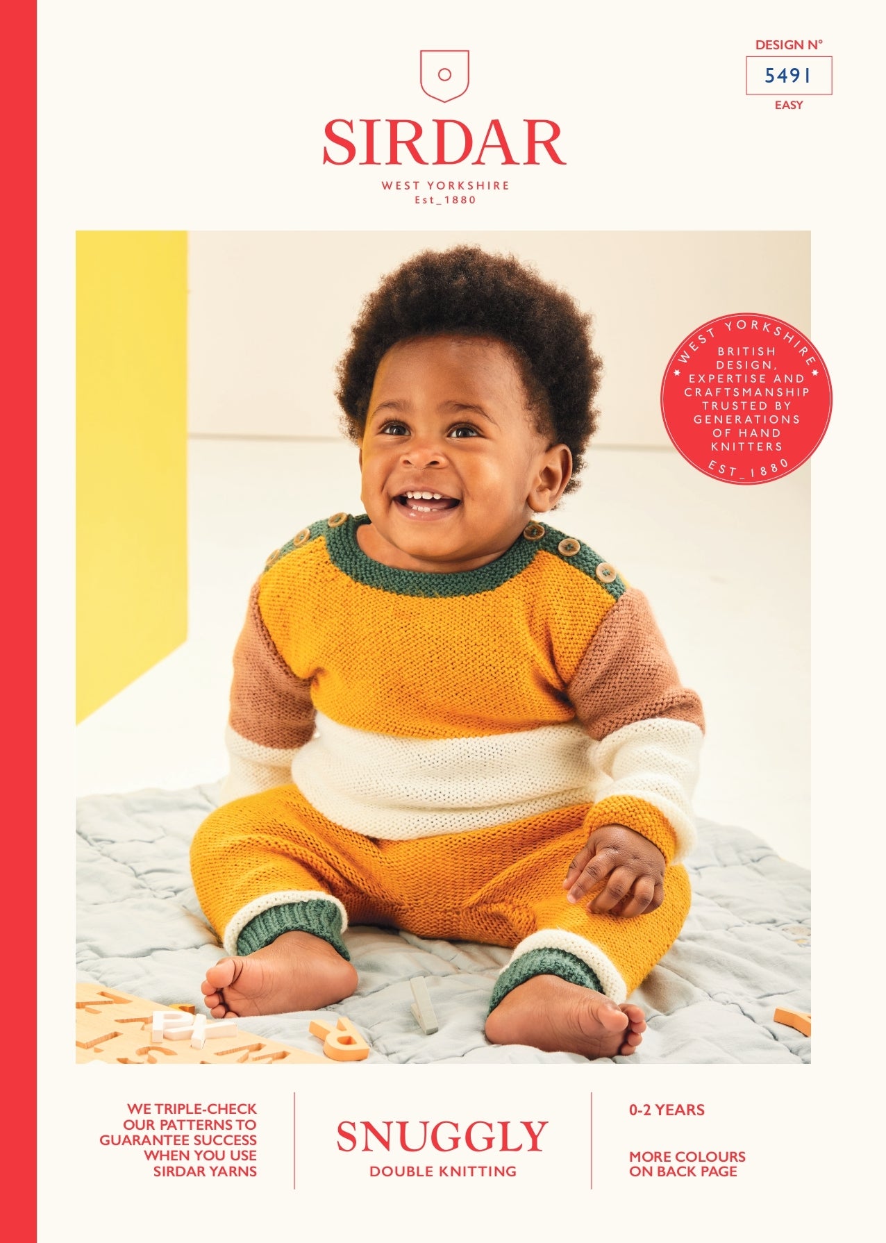 Sirdar Baby Colour Block Top & Trousers Knitting Pattern