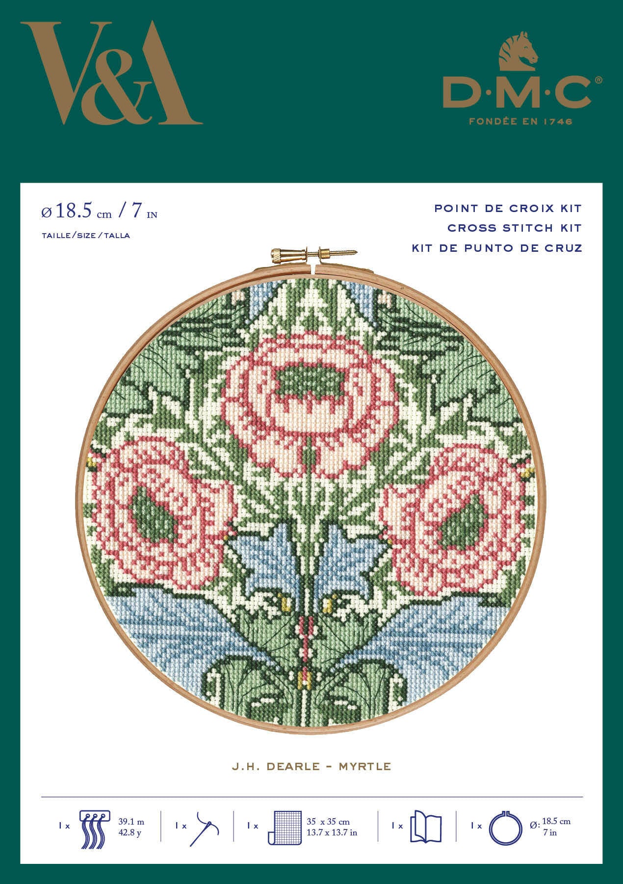 DMC The V&A - Myrtle - J.H. Dearle (inc 7" Hoop)