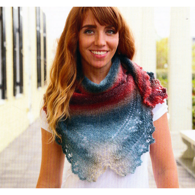Plymouth Yarn 3057 Lace Shawlette Wrap Knitting Pattern