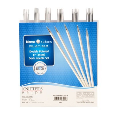 Knitter's Pride Nova Cubics Platina 6" Double Pointed Needle Set