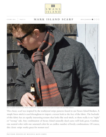 Swans Island Mark Island Scarf Knitting Pattern