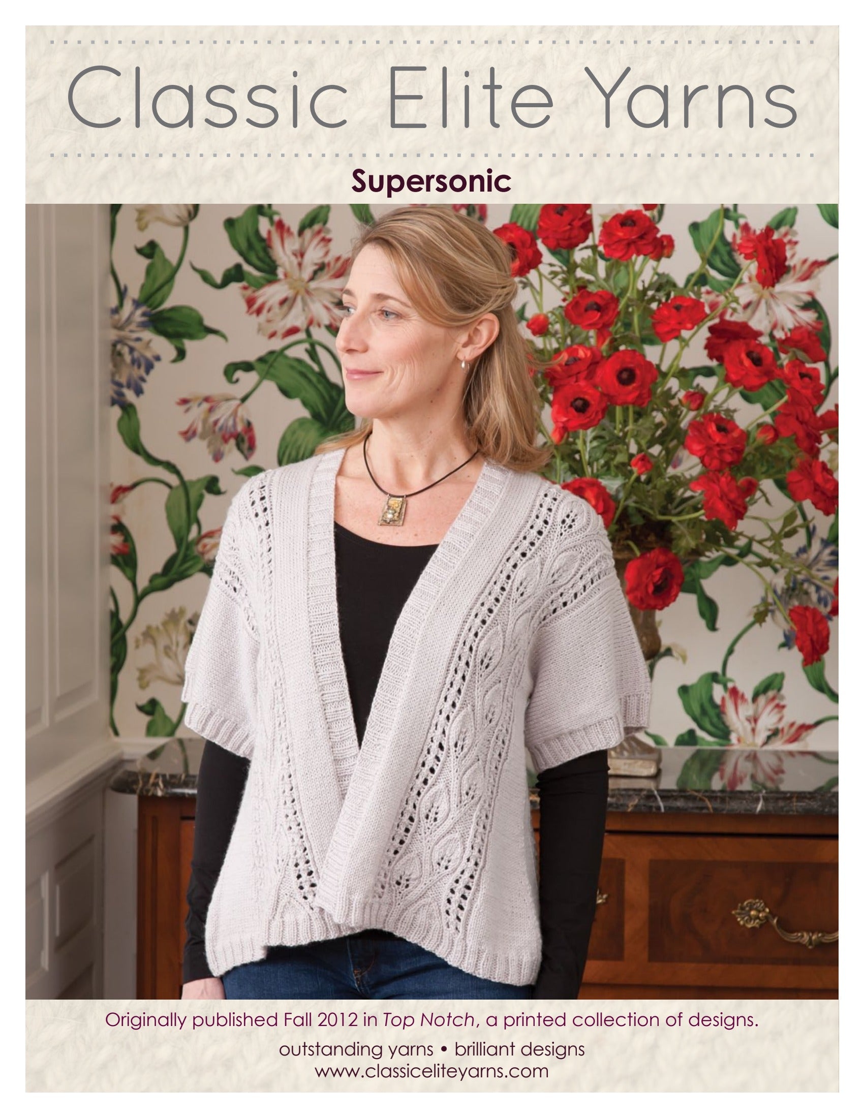 Classic Elite Yarns Supersonic Cardigan Knitting Pattern