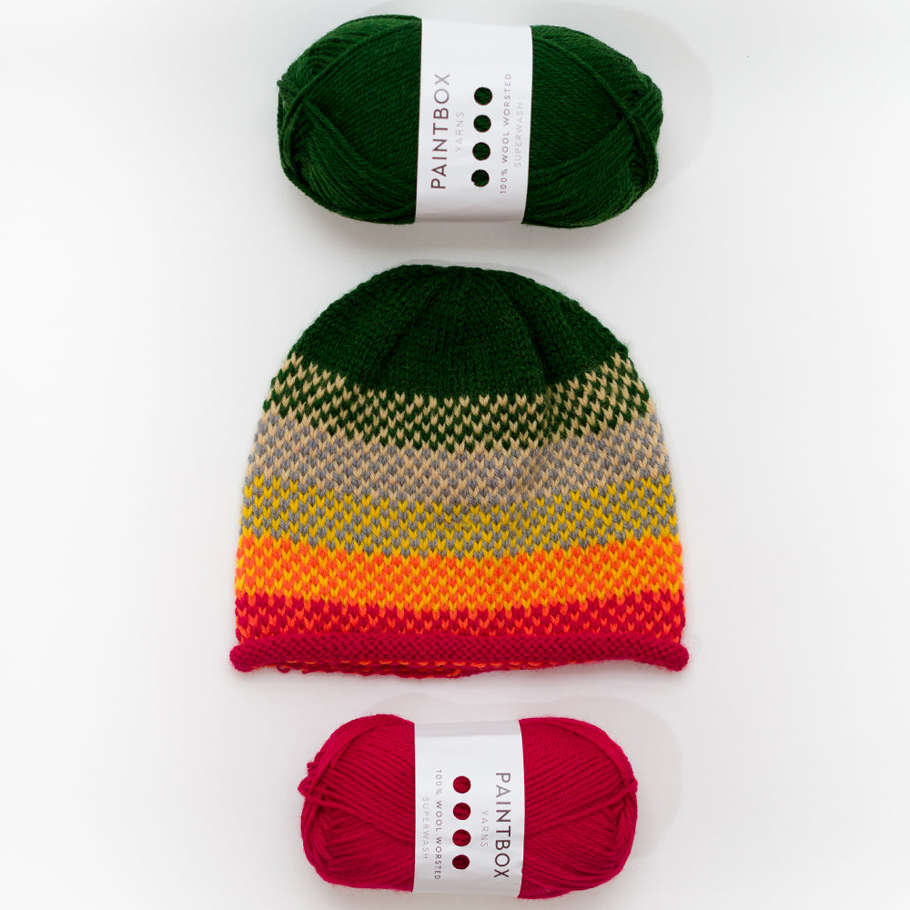 Paintbox Yarns Fairisle Gradient Hat Knitting Pattern
