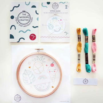 The Modern Crafter Beginner Printed Embroidery Kit