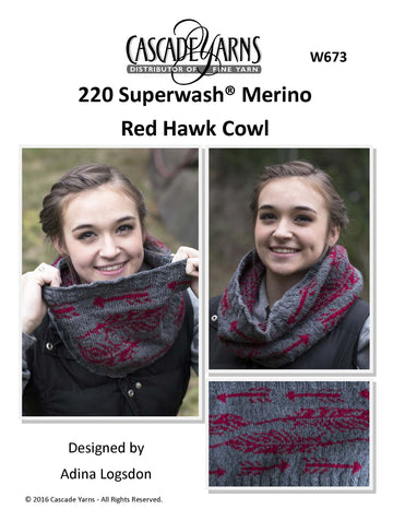 Red Hawk Cowl in Cascade Yarns 220 Superwash® Merino - W673 - Free PDF