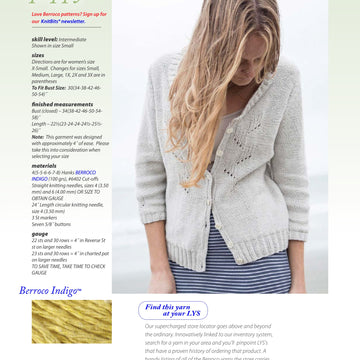 Berroco Prickly Poppy Cardigan Knitting Pattern