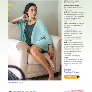 Berroco Baltica Cardigan Knitting Pattern