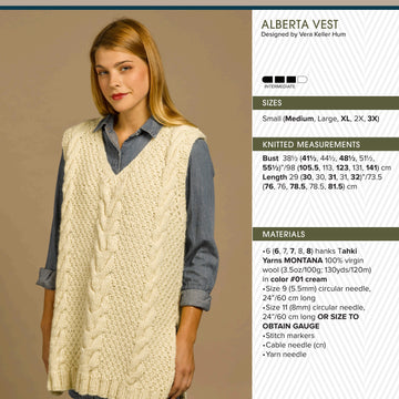 Tahki Yarns Alberta Vest Knitting Pattern