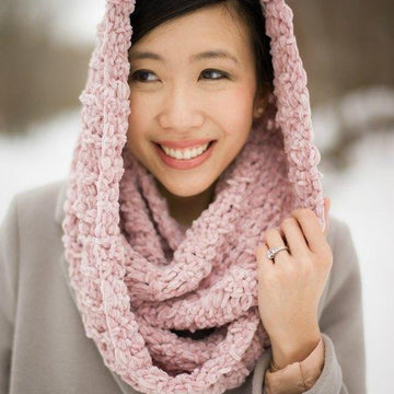 Crochet Velvet Ribbed Cowl