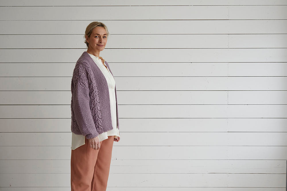 Debbie Bliss Lace & Garter Stitch Cardigan Knitting Pattern