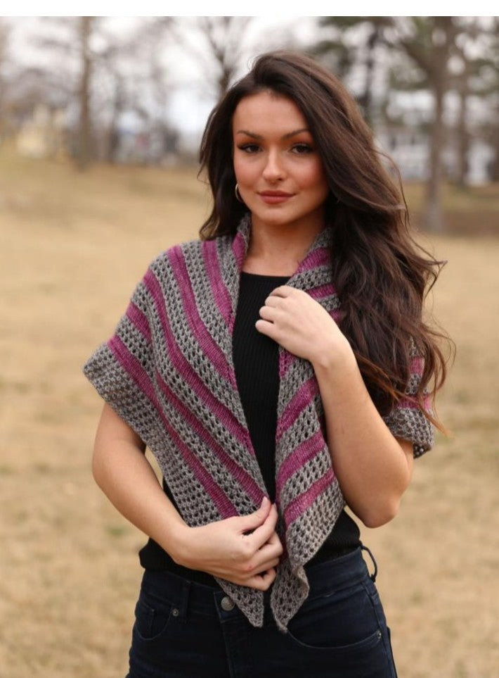 Plymouth Yarn Eyelet Shawl Wrap Knitting Pattern