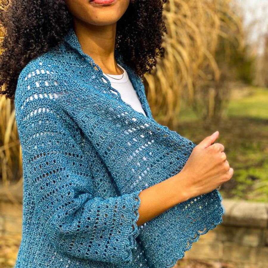 Plymouth Yarn Crochet Waterfall Cardigan Pattern