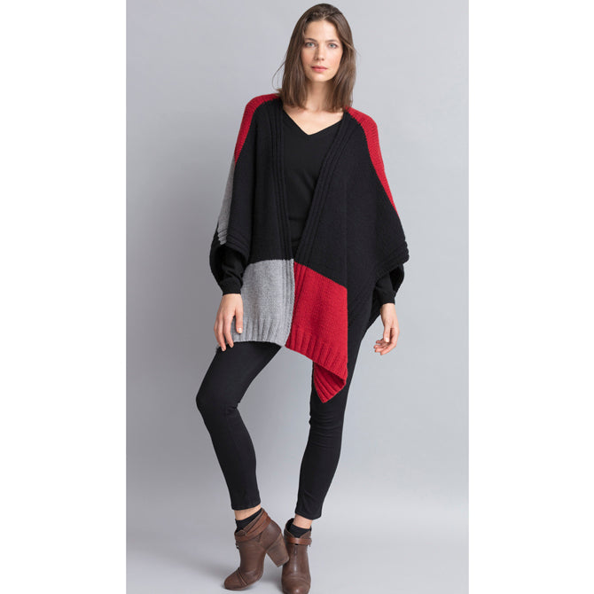String Gwen Colorblock Ruana Wrap Knitting Pattern