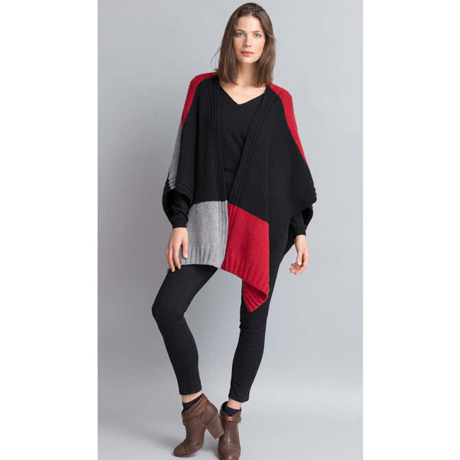 String Gwen Colorblock Ruana Wrap Knitting Pattern
