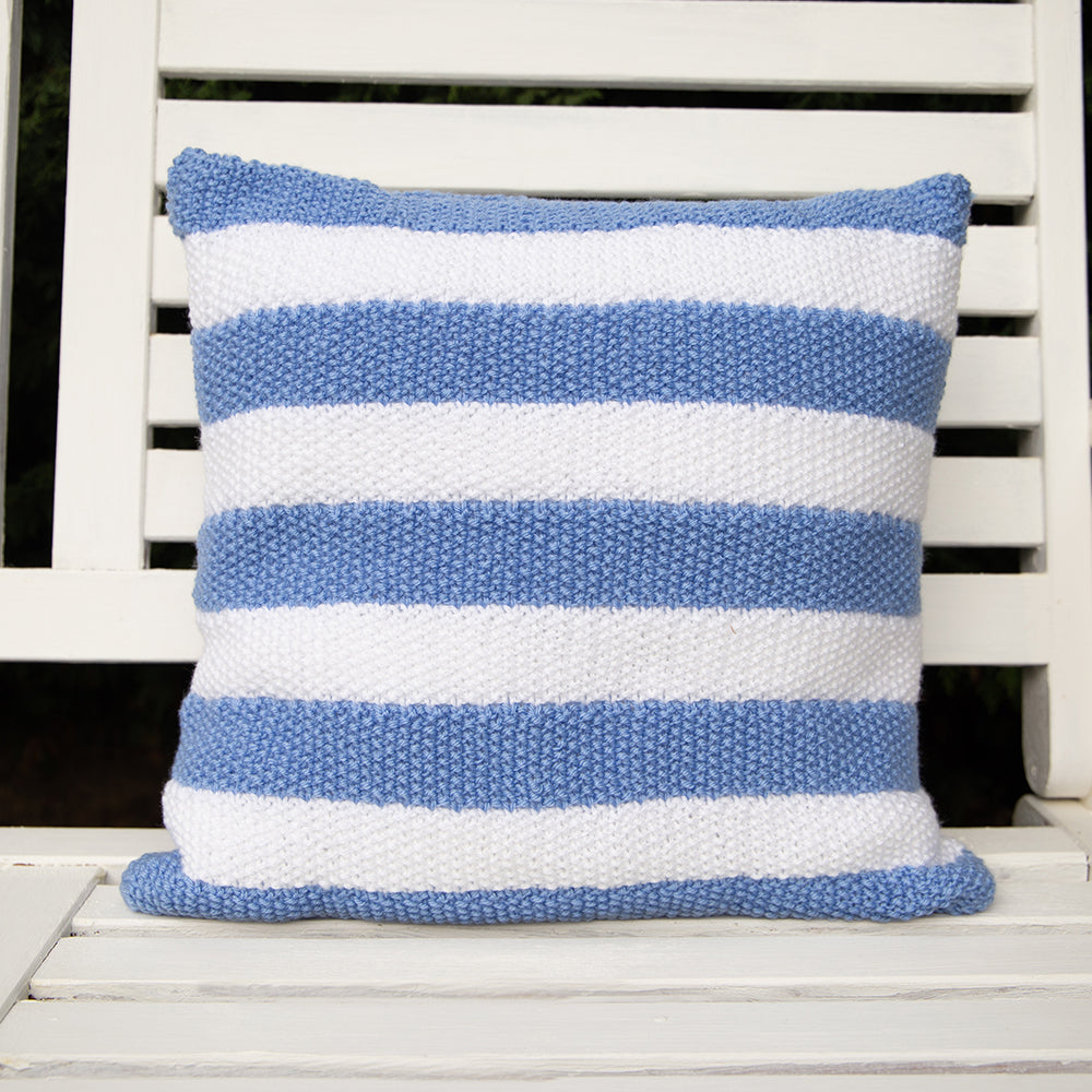 Deramores Pin Stripe Cushion Knitting Pattern
