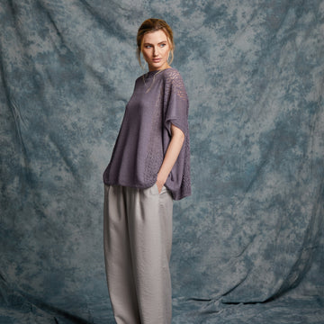 Okra Poncho Cape Knitting Pattern