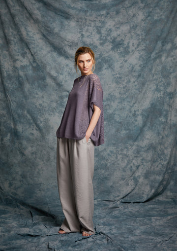 Okra Poncho Cape Knitting Pattern