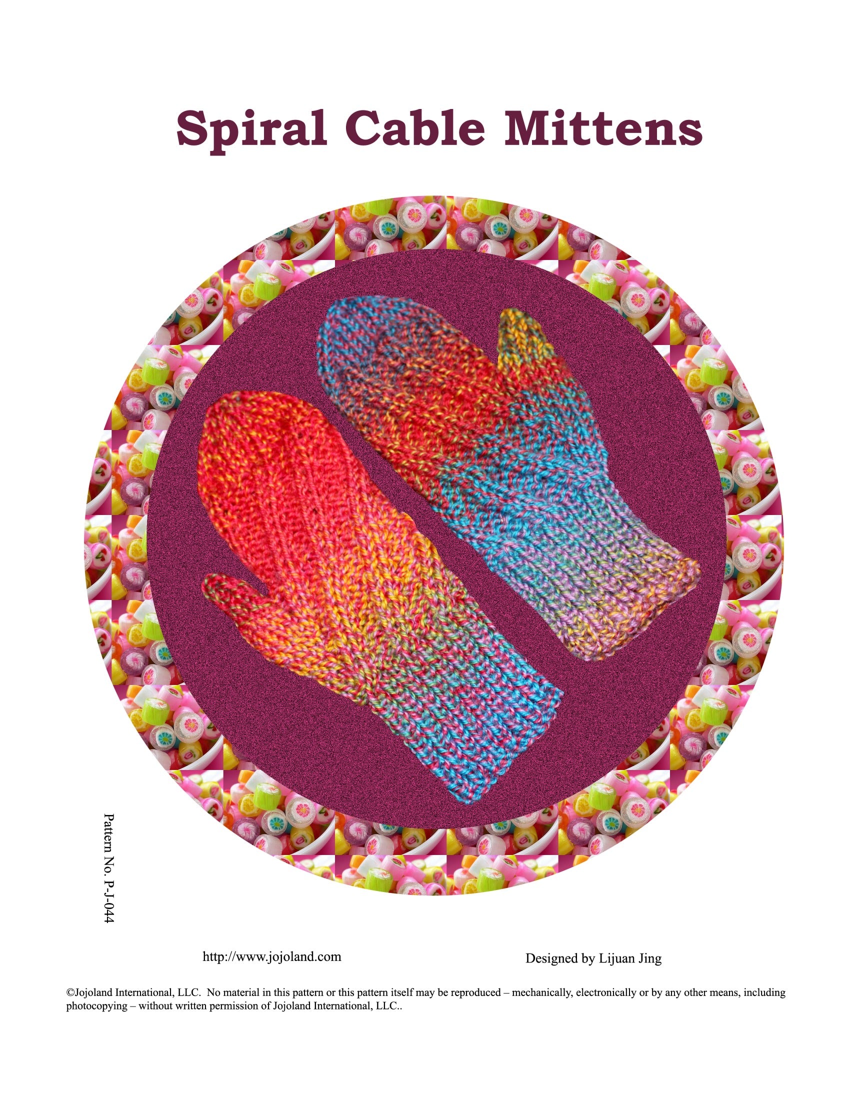 Jojoland Spiral Cable Mittens Knitting Pattern