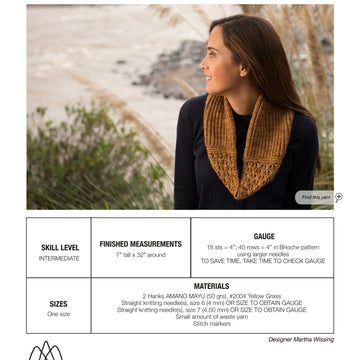 AMANO Paulina Cowl Knitting Pattern