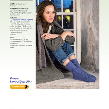 Berroco Hestia- Portfolio Socks Knitting Pattern