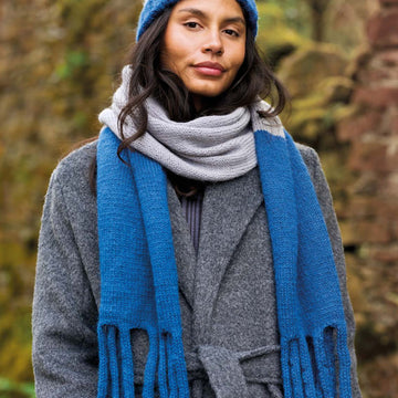 Cora Knitted I-Cord Tassel Scarf & Hat in Fable Brushed Aran