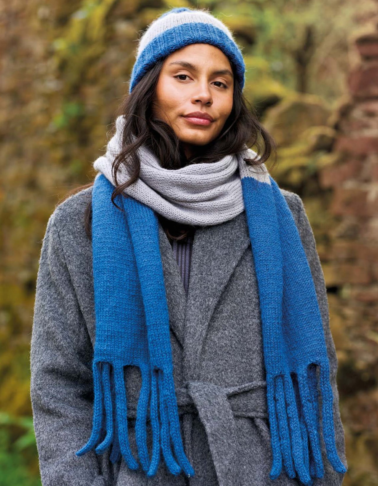 Cora Knitted I-Cord Tassel Scarf & Hat in Fable Brushed Aran