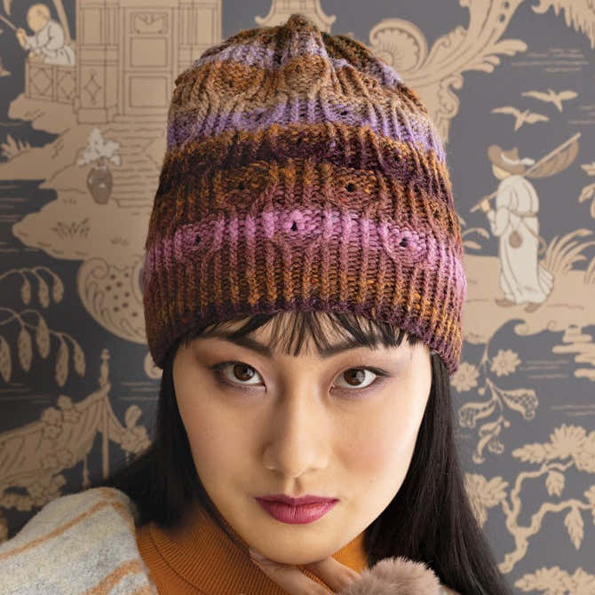 Noro Alternating Rib Hat Knitting Pattern