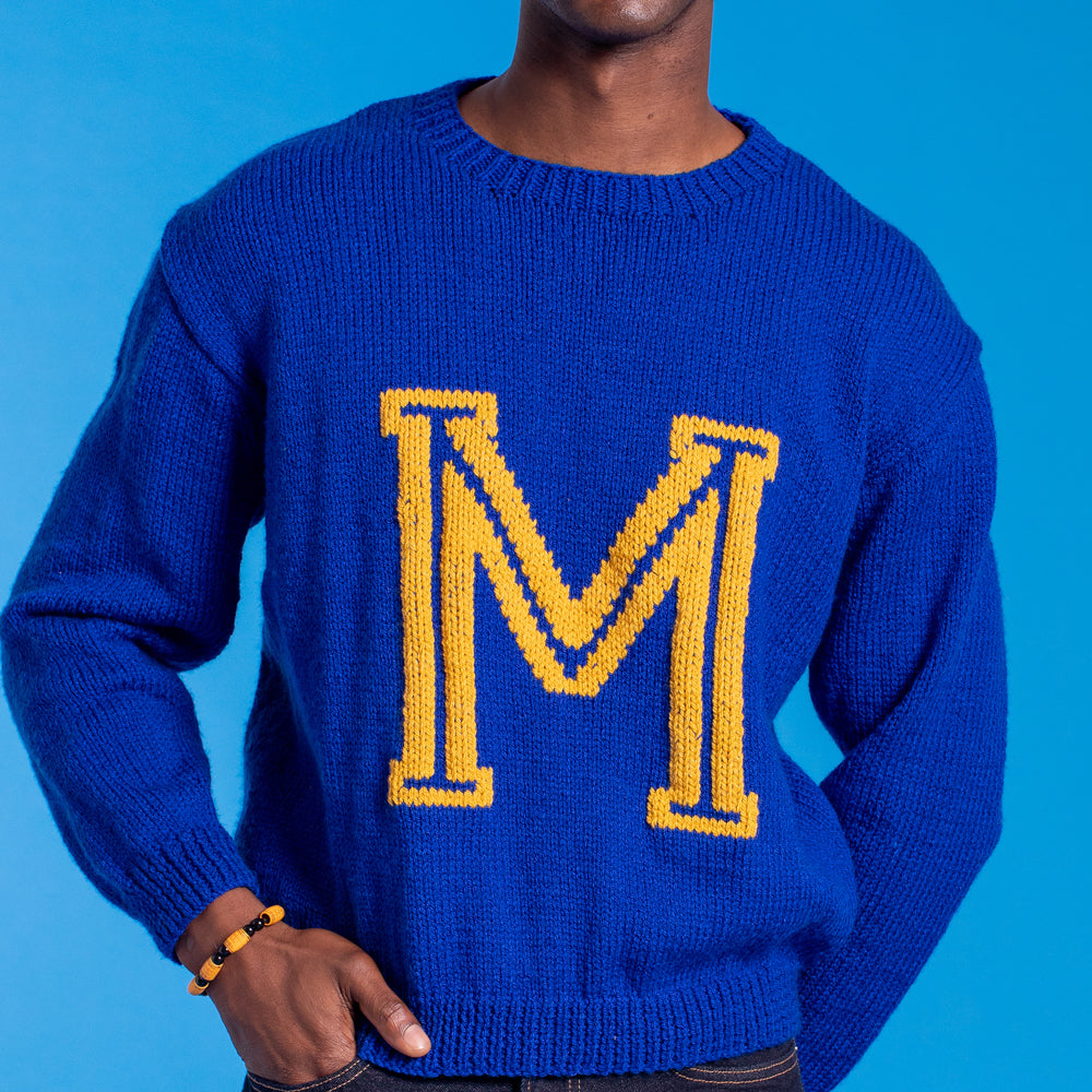 Paintbox Yarns Men's Alphabet Sweater Knitting Pattern