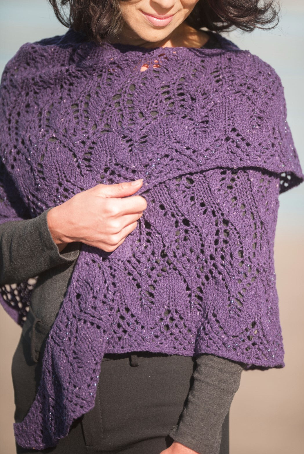 Cascade Yarns DK Flame Tree -Beaded- Shawl Knitting Pattern