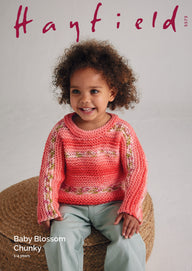 Hayfield Flower Show Sweater Jumper Knitting Pattern