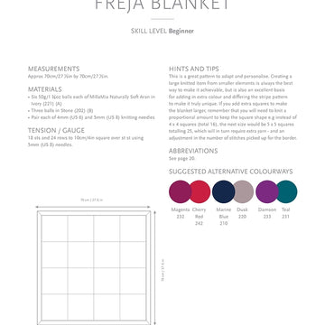 MillaMia Freja Blanket Knitting Pattern