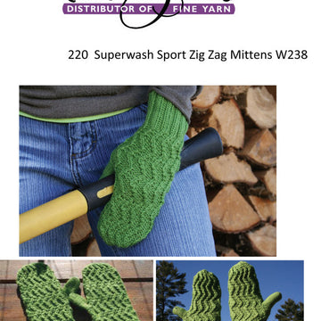 Zig Zag Mittens in Cascade 220 Superwash Sport - W238 - Free PDF