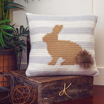 Fluffy Bunny Crochet Pillow Cover