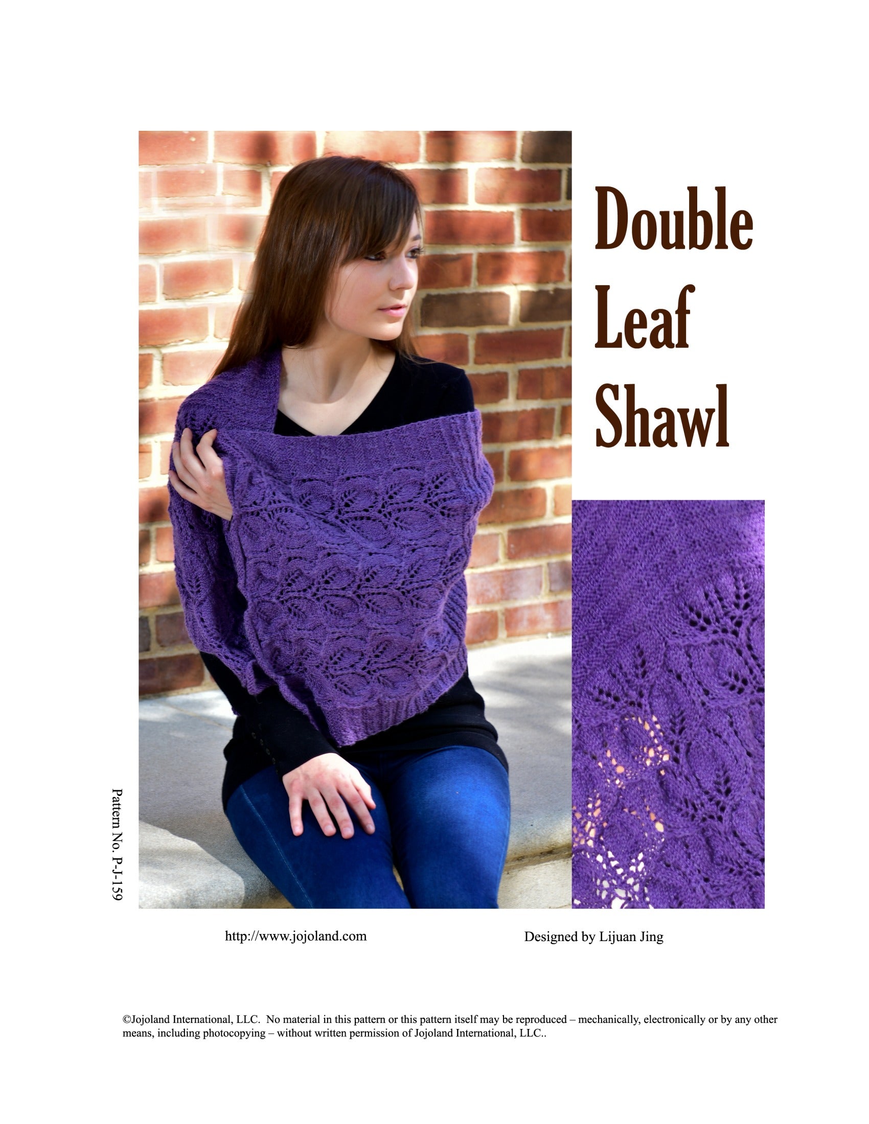 Jojoland Double Leaf Shawl Wrap Knitting Pattern