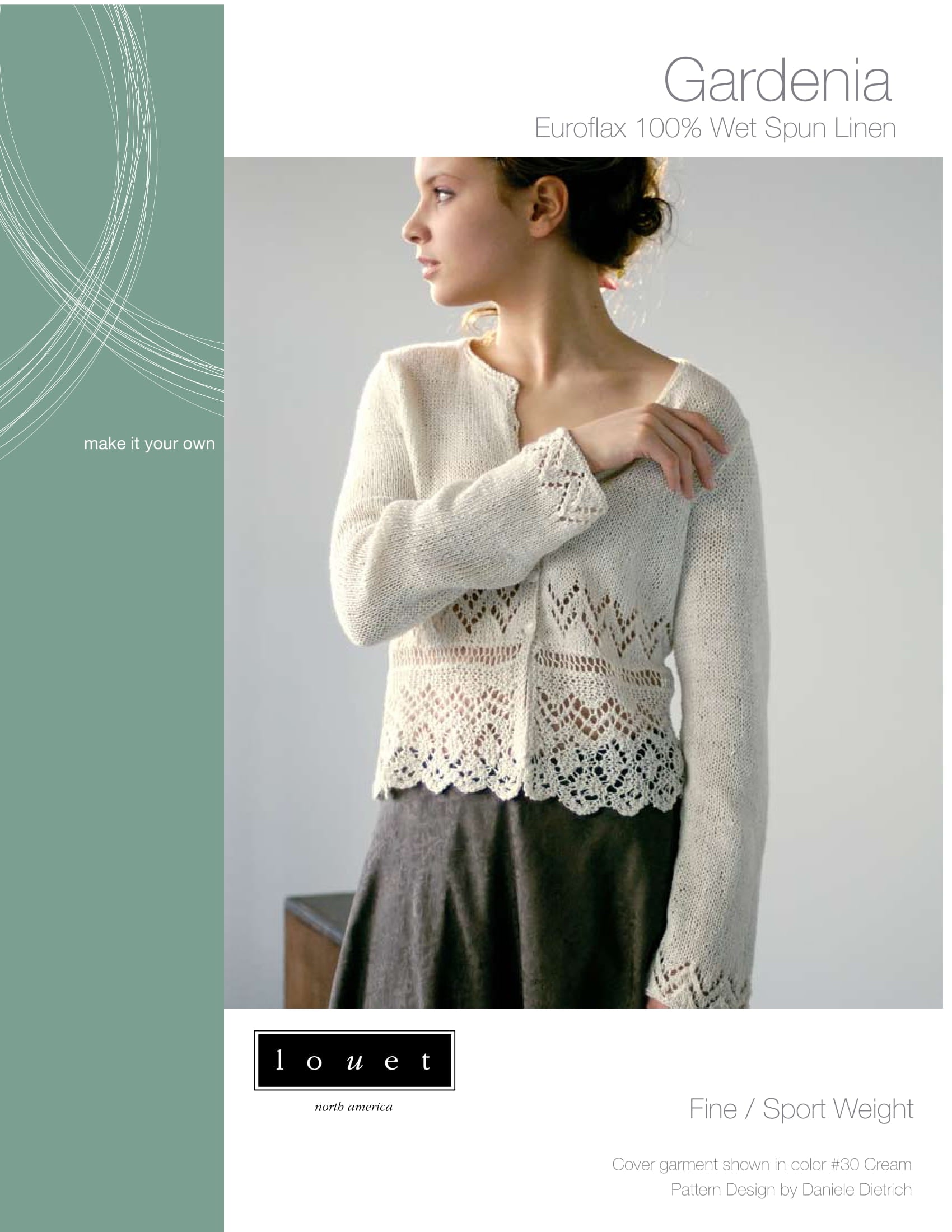 Louet Gardenia Cardigan Knitting Pattern