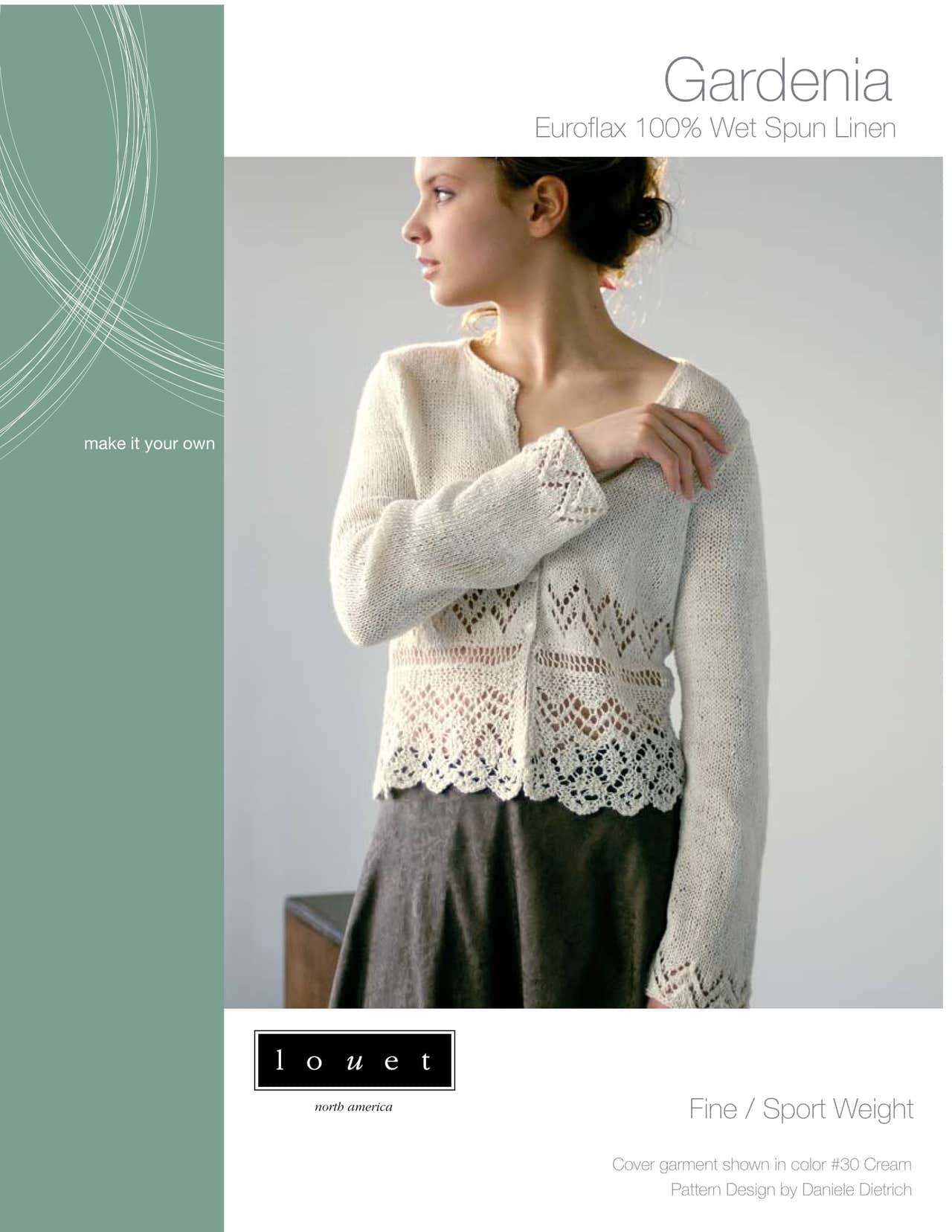 Louet Gardenia Cardigan Knitting Pattern