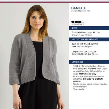 Stacy Charles Fine Yarns Danielle Cardigan Knitting Pattern