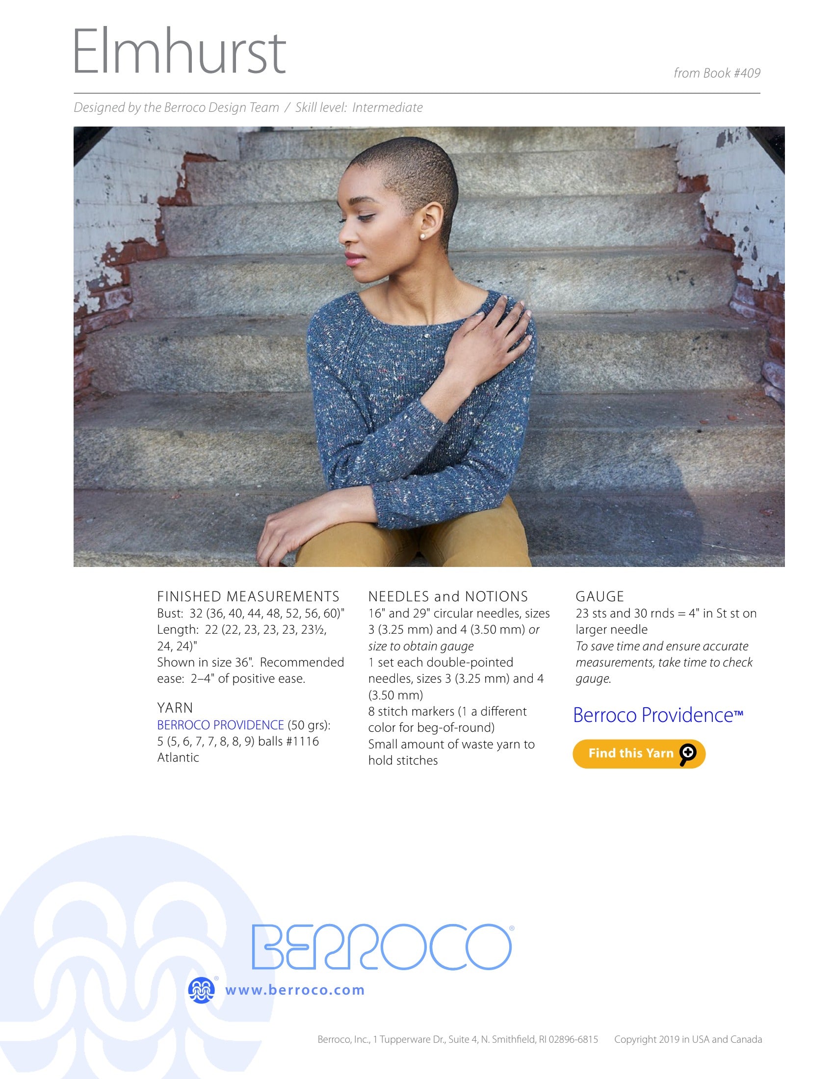 Berroco Elmhurst Jumper Knitting Pattern