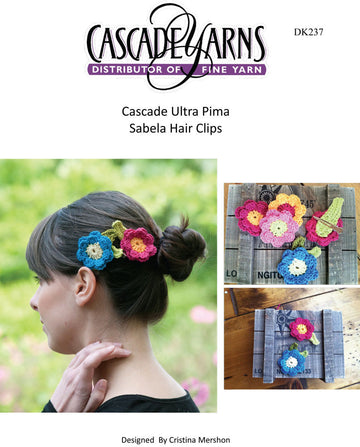 Sabela Hair Clips in Cascade Ultra Pima - DK237 - Free PDF
