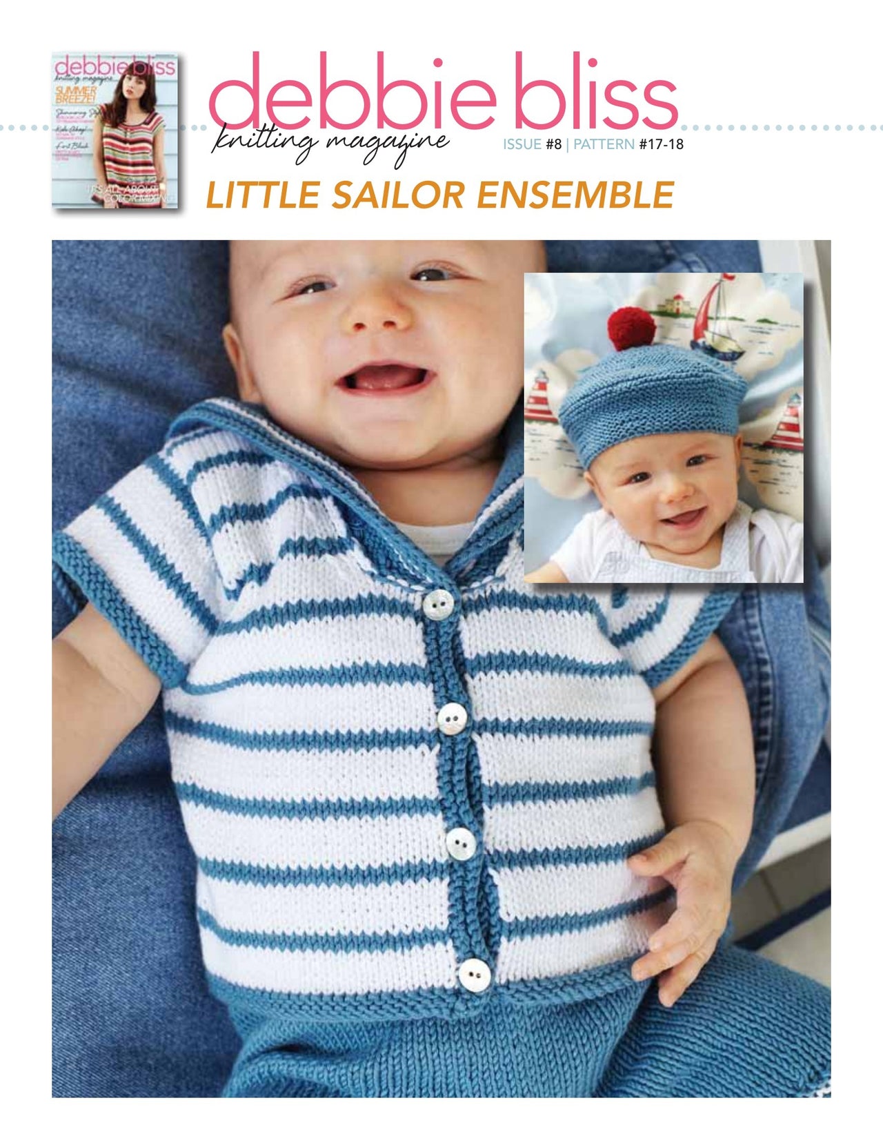 Debbie Bliss Sailor Collar Cardigan and Shorts PDF - Debbie Bliss Magazine #8