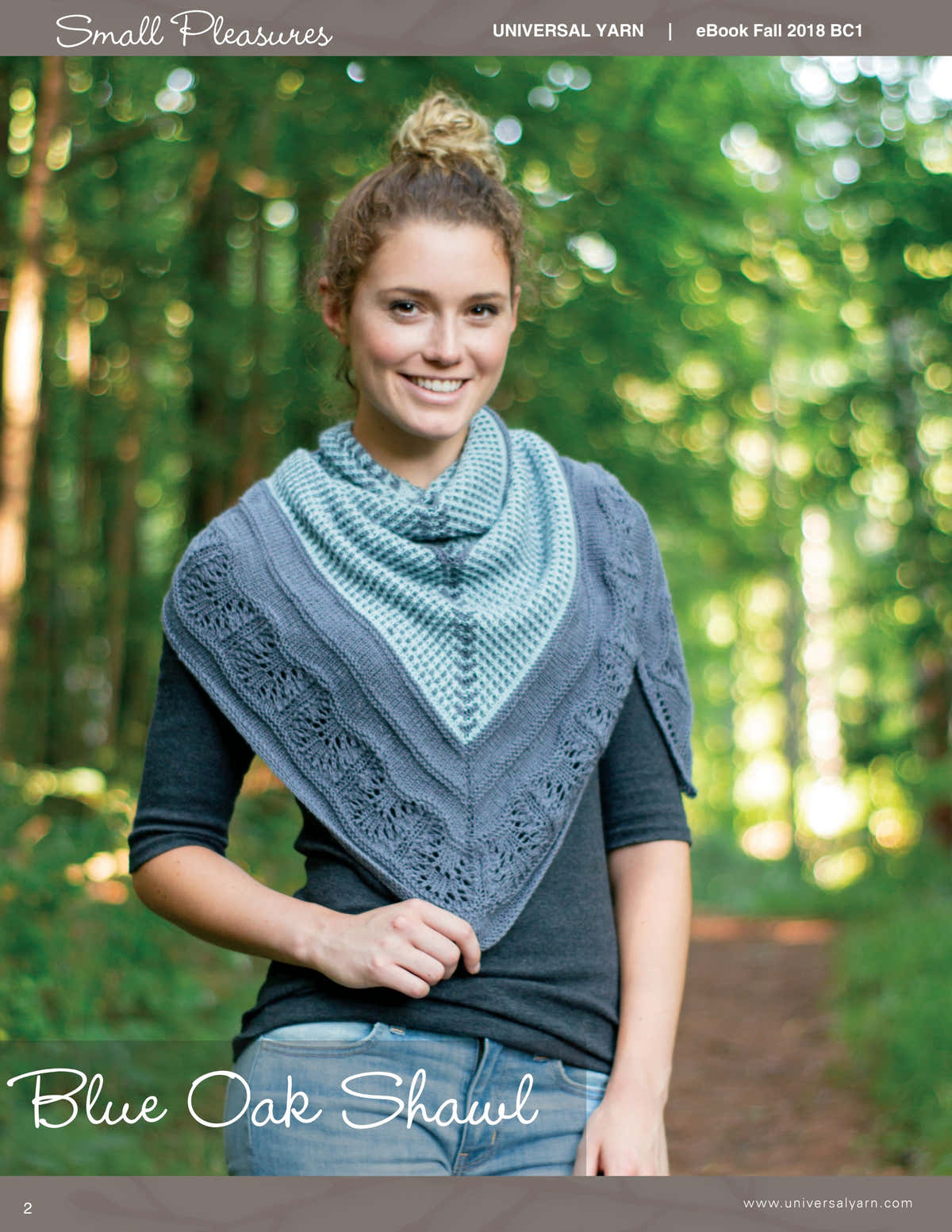 Universal Yarn Blue Oak Shawl Wrap Knitting Pattern