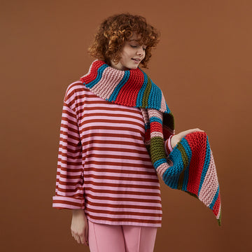 Debbie Bliss Striped Garter Stitch Scarf Knitting Pattern