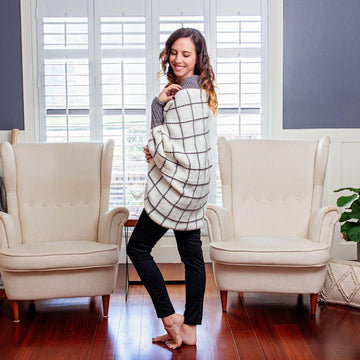 Windowpane Cocoon Knit Wrap