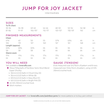 Paintbox Yarns Jump for Joy Jacket Crochet Pattern