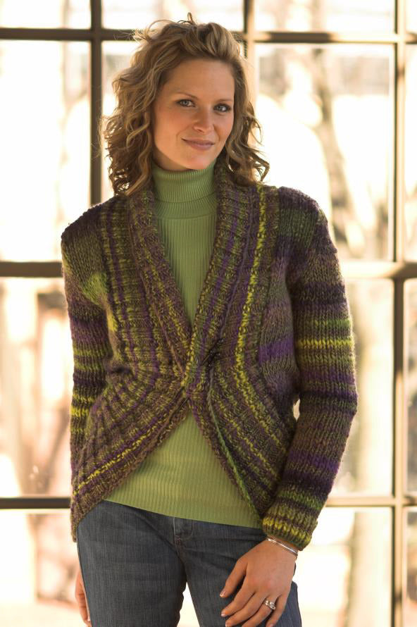 Woman’s Rounded Jacket in Plymouth Yarn Bazinga - 2108 - PDF