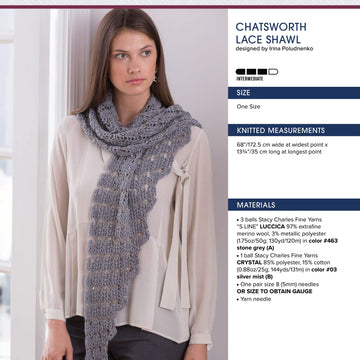 Stacy Charles Fine Yarns Chatsworth Lace Shawl Knitting