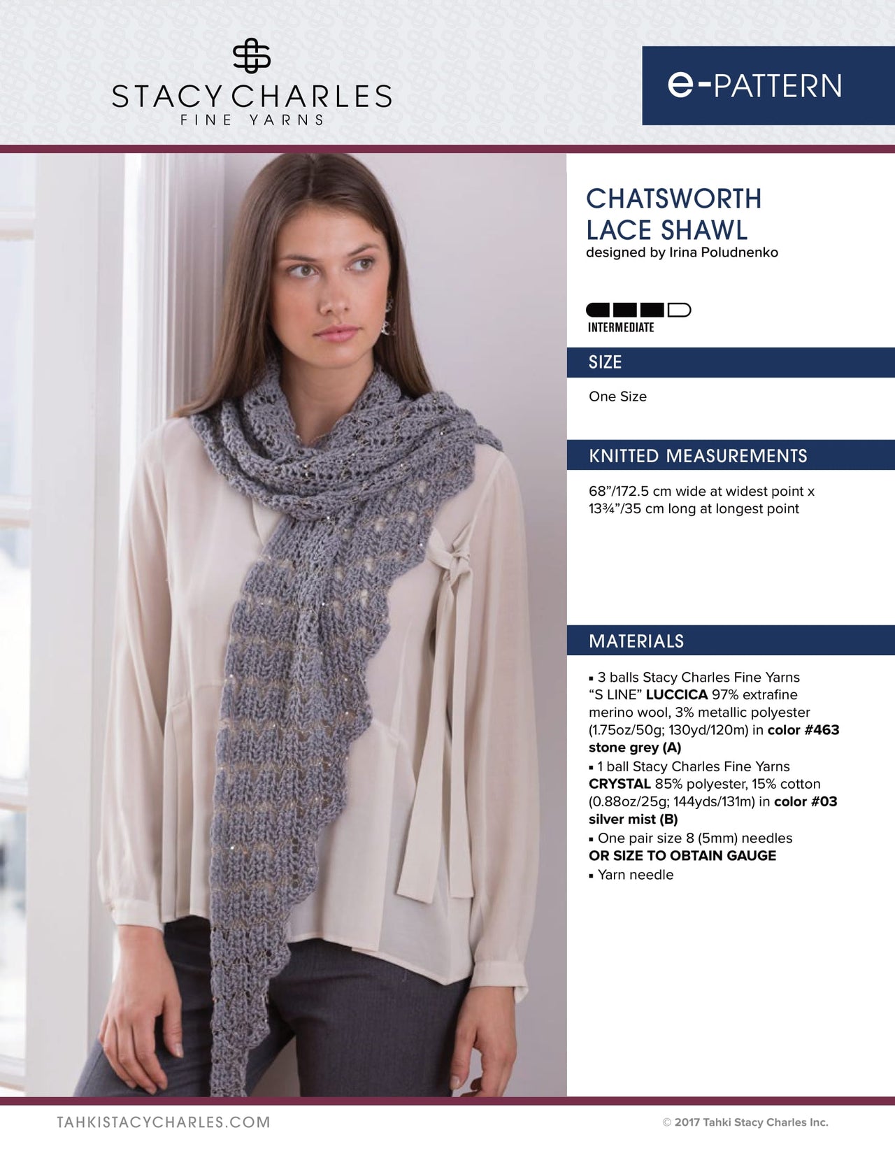 Stacy Charles Fine Yarns Chatsworth Lace Shawl Knitting
