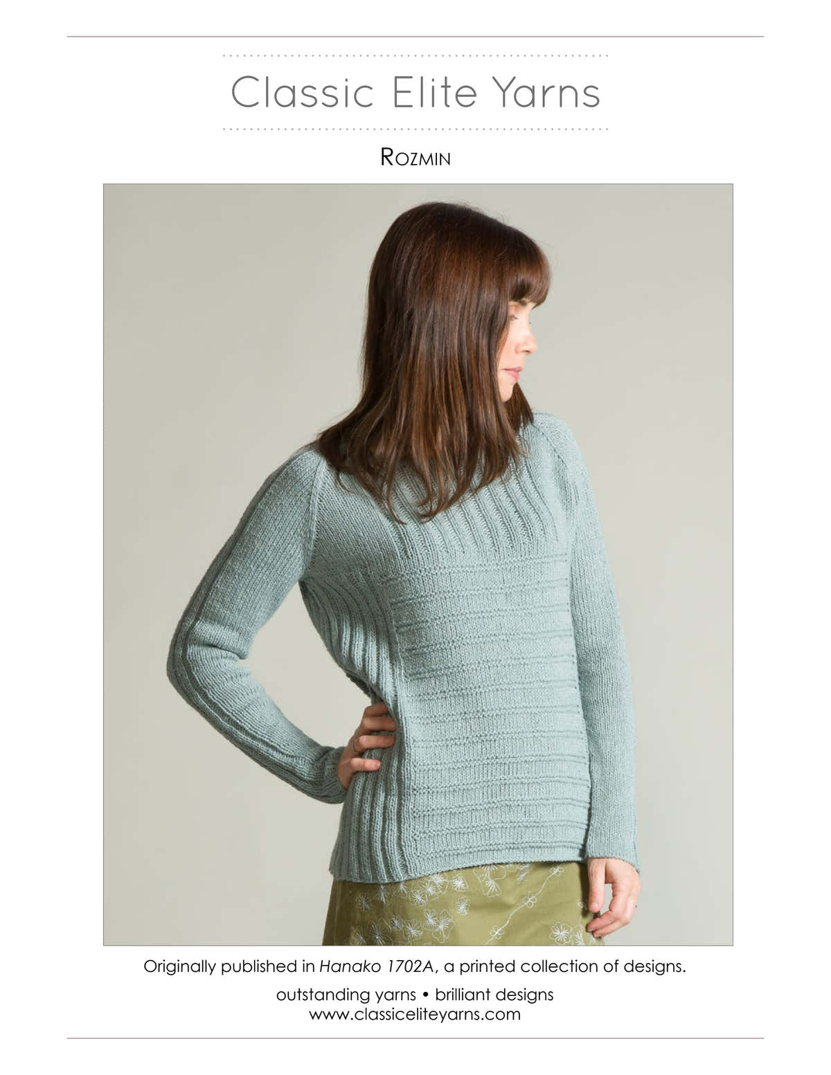 Classic Elite Yarns Rozmin Jumper Knitting Pattern